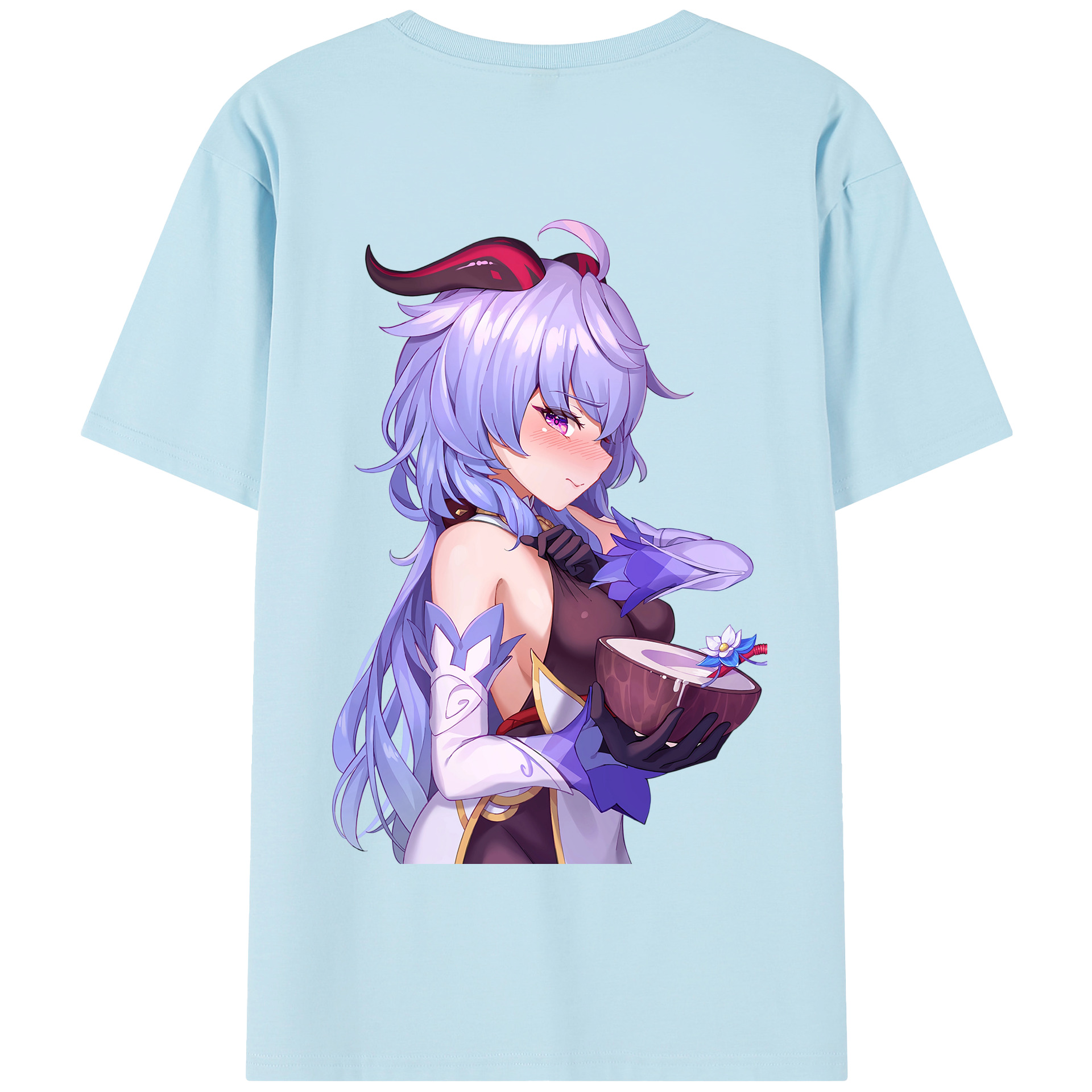 げんし神 甘雨 かんう genshin Ganyu 綿100％半袖Tシャツ（背面プリント）